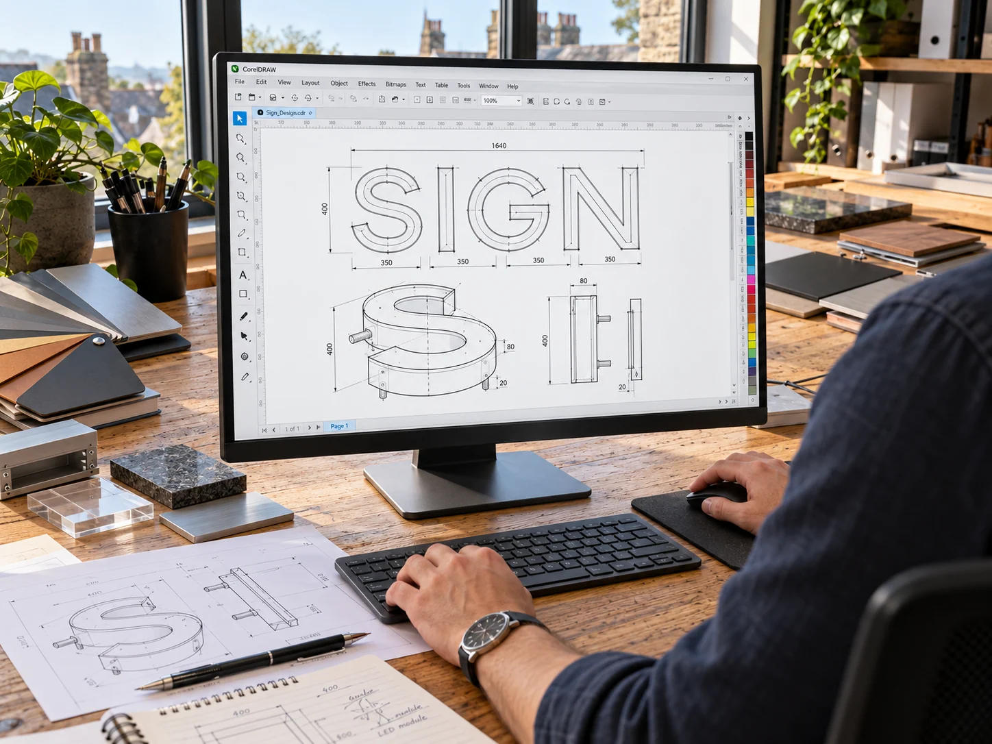 Lion Sign — Technical sign design, CAD drawings and production-ready artwork for bespoke dimensional letters.