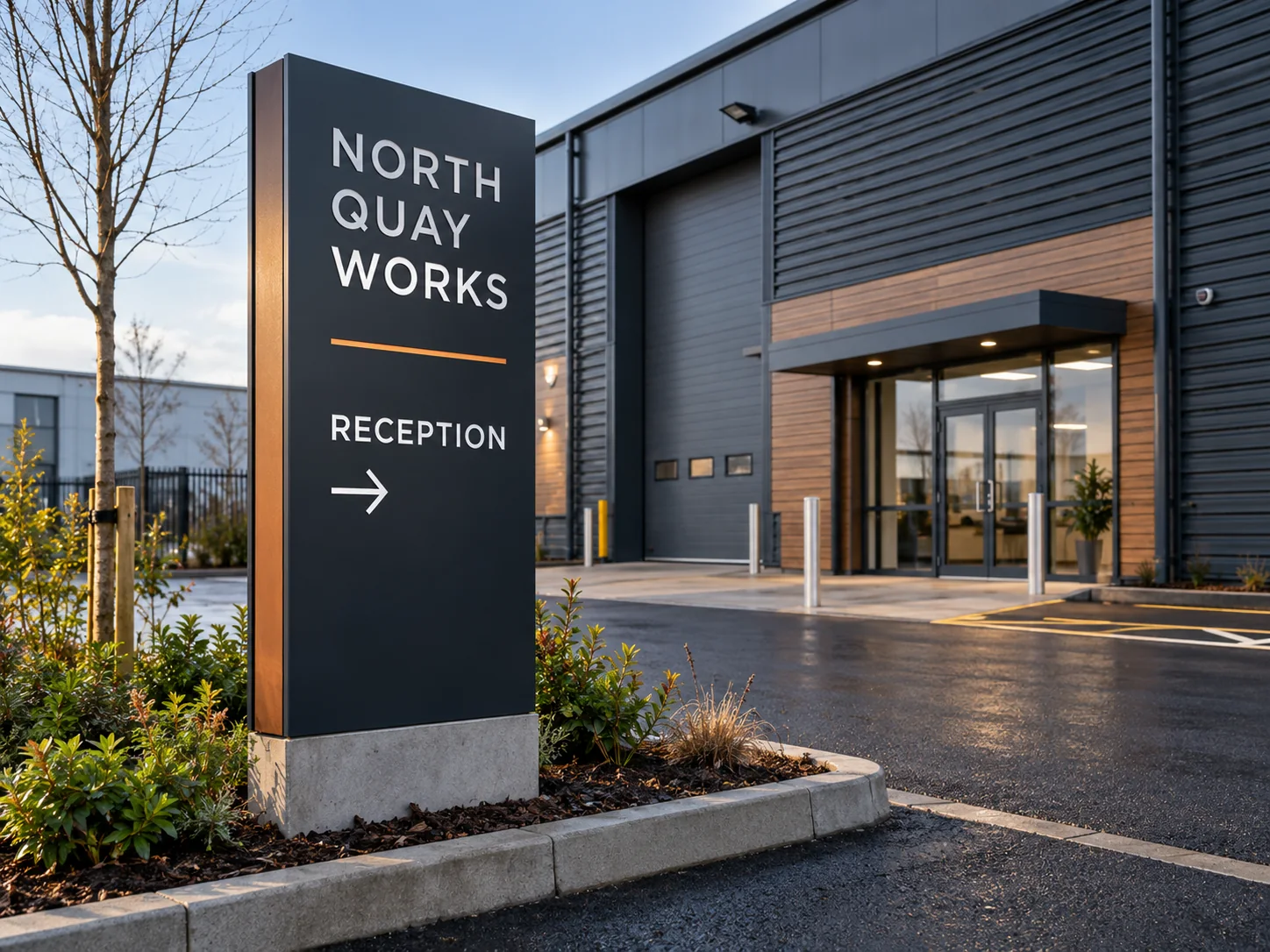 Lion Sign — Durable industrial information and safety signage for commercial facilities.