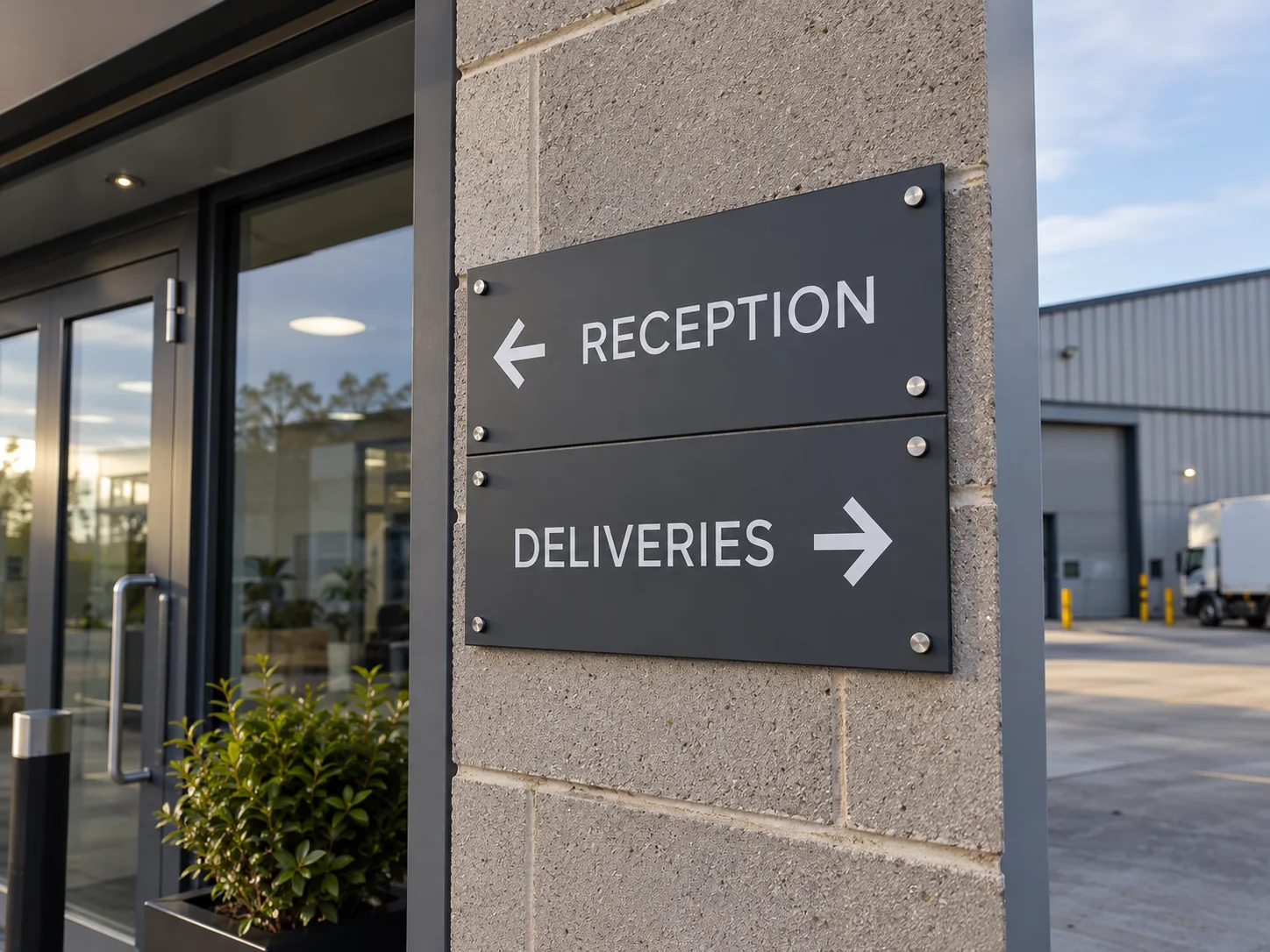 Lion Sign — Durable industrial information and safety signage for commercial facilities.