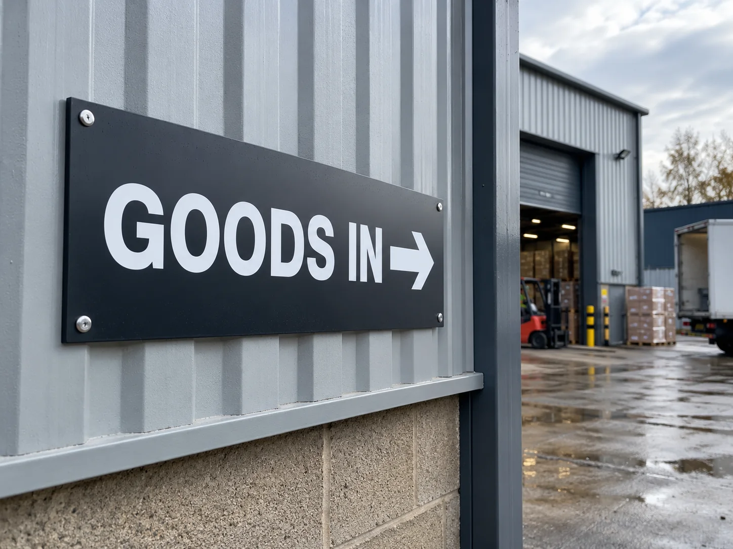 Lion Sign — Durable industrial information and safety signage for commercial facilities.