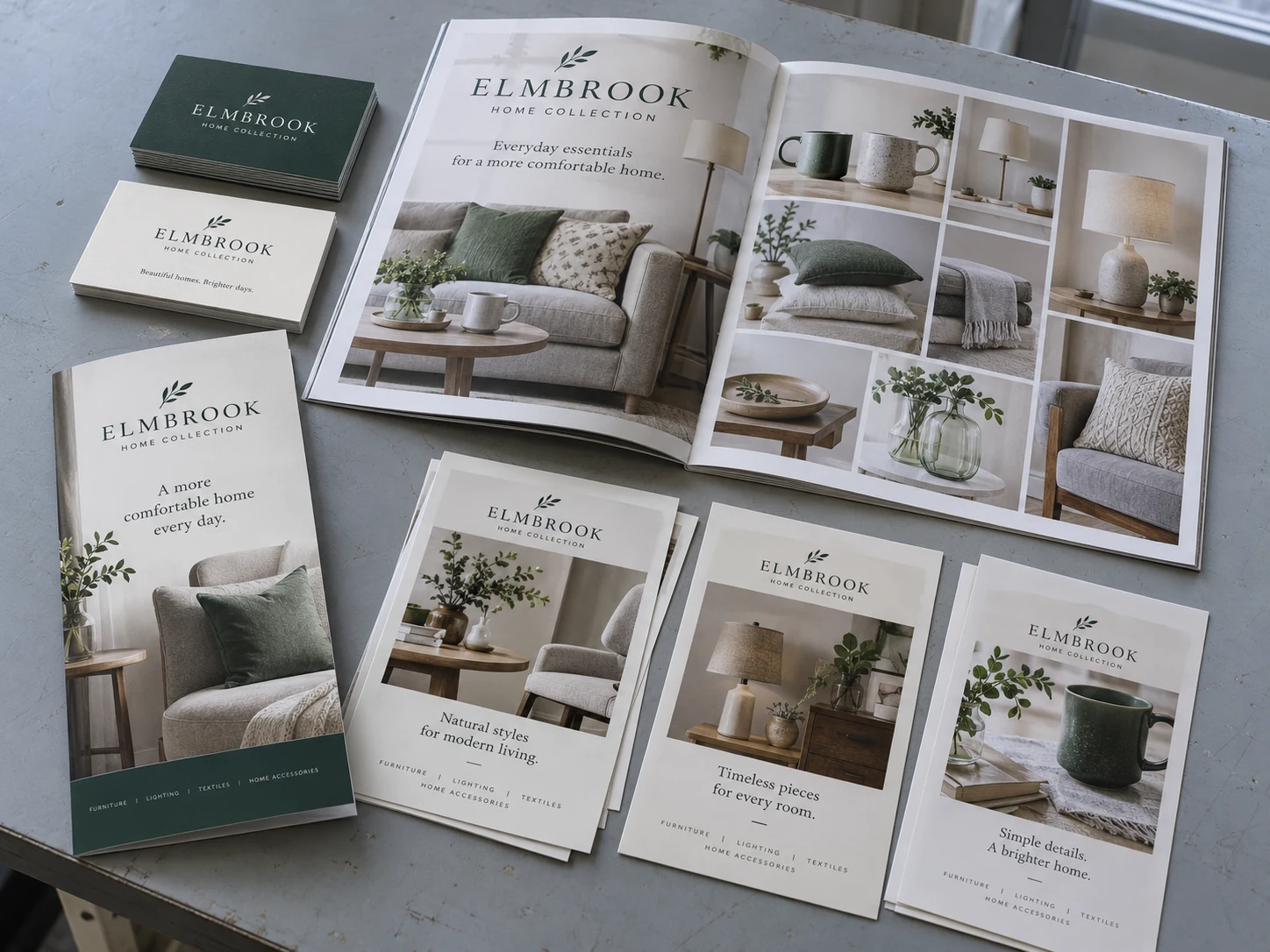 Lion Sign — Coordinated business cards, brochures, catalogues and promotional print materials for home retailers.