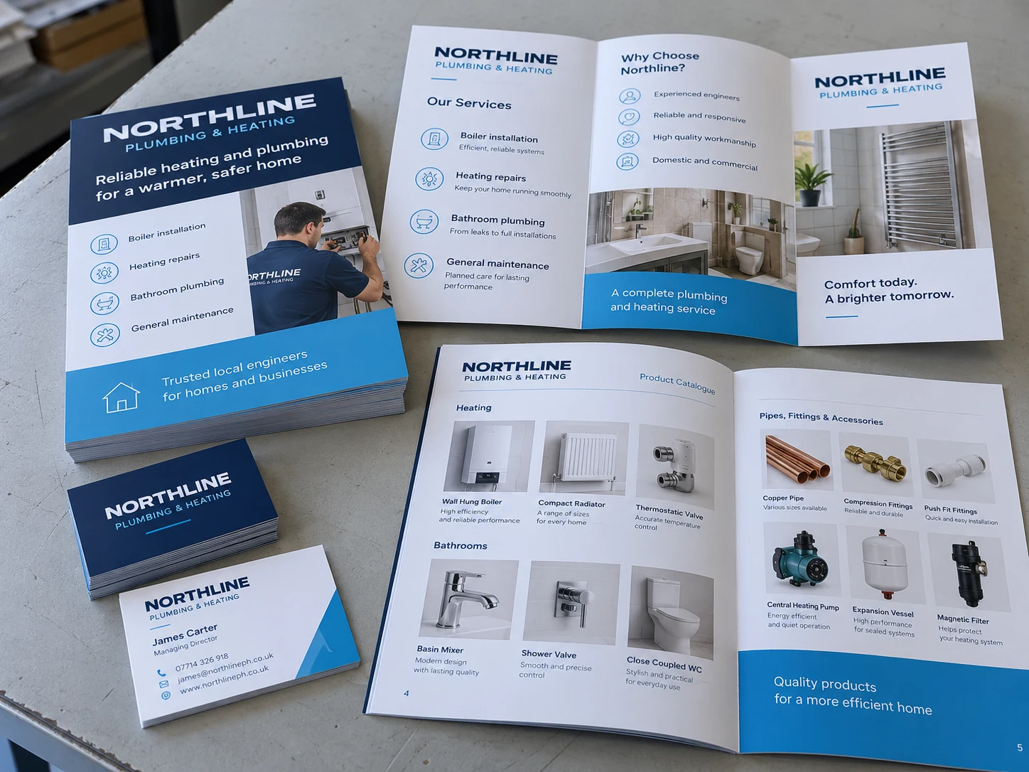 Lion Sign — Coordinated business cards, brochures, catalogues and promotional print materials for trade suppliers.