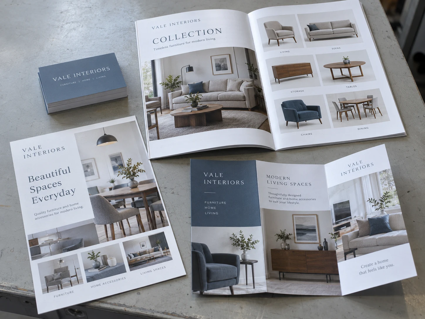 Lion Sign — Coordinated business cards, brochures, catalogues and promotional print materials for interior design businesses.