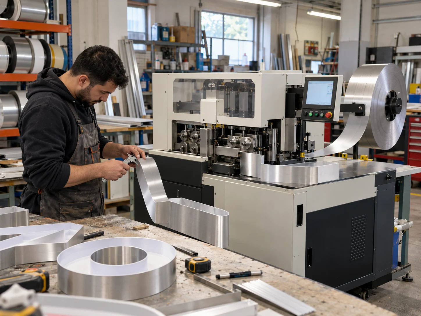 Lion Sign — Precision-formed aluminium returns for bespoke three-dimensional channel letters.